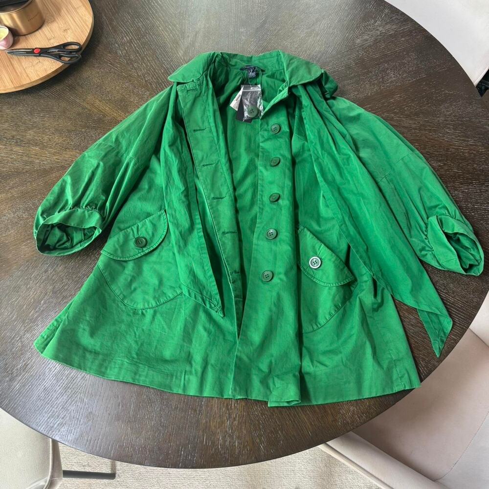 NWT French Connection Green Trench Coat